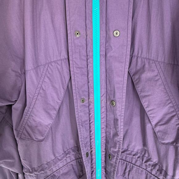 Vtg 90s Eddie Bauer Hooded Nylon Windbreaker Rain Jacket Mens Small - Picture 6 of 16